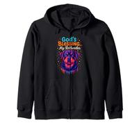 God'S Blessing Rottweiler Dog Faith Fun Colorido Diseño Arte Sudadera con Capucha