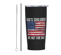 God's Children AreFor Sale Taza de viaje de acero inoxidable con aislamiento delgado de doble pared de 20 onzas con tapa a prueba de salpicaduras, pajita y cepillo de limpieza para la oficina en casa