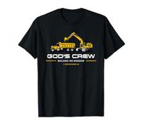 God'S Crew - Excavator Construction Kids Christian 1 Cor 3:9 Camiseta