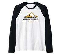 God'S Crew - Excavator Construction Kids Christian 1 Cor 3:9 Camiseta Manga Raglan
