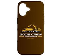 God'S Crew - Excavator Construction Kids Christian 1 Cor 3:9 Carcasa para iPhone 16
