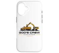 God'S Crew - Excavator Construction Kids Christian 1 Cor 3:9 Carcasa para iPhone 16