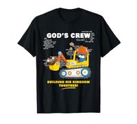 God'S Crew - Excavator Construction Kids Christian Animals Camiseta