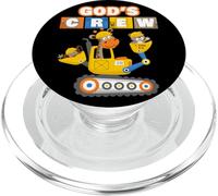 God'S Crew - Excavator Construction Kids Christian Animals PopSockets PopGrip para MagSafe