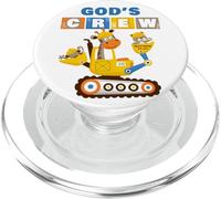 God'S Crew - Excavator Construction Kids Christian Animals PopSockets PopGrip para MagSafe