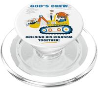 God'S Crew - Excavator Construction Kids Christian Animals PopSockets PopGrip para MagSafe