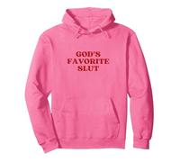 God'S Favorite Slut Y2k Aesthetic Sudadera con Capucha, Unisex para Adultos, Rosa Brillante, L