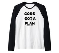 Gods Got A Plan Versículo de la Biblia Jeremías 29:11 Camiseta Manga Raglan