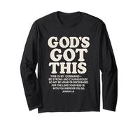 God's Got This Josué 1:9 Verso de la Biblia Cristiano Manga Larga