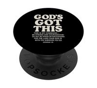 God's Got This Josué 1:9 Verso de la Biblia Cristiano PopSockets PopGrip Adhesivo