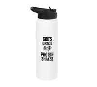God's Grace Protein Shakes Mancuerna Cristiano Levantador de pesas Stainless Steel Insulated Water Bottle