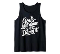 God'S Last Name Is Not Damn It Church Sarcasm Jokes Camiseta sin Mangas
