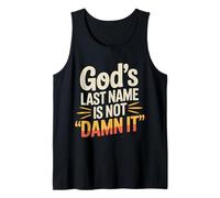 God'S Last Name Is Not Damn It Church Sarcasm Jokes - Camiseta sin Mangas