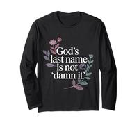 God'S Last Name Is Not Damn It Church Sarcasm Jokes - Manga Larga