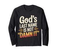 God'S Last Name Is Not Damn It Church Sarcasm Jokes - Manga Larga