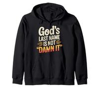 God'S Last Name Is Not Damn It Church Sarcasm Jokes - Sudadera con Capucha