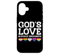 God's Love Is Fully Inclusive LGBTQIA+ Gay Pride Christian Carcasa para iPhone 16
