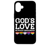 God's Love Is Fully Inclusive LGBTQIA+ Gay Pride Christian Carcasa para iPhone 16 Plus