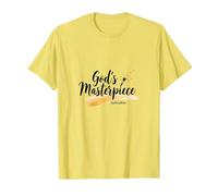 Gods Masterpiece Child of God - Cita de fe inspiradora Camiseta, Hombre, Limón, S