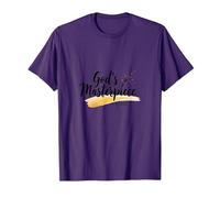 Gods Masterpiece Child of God - Cita de fe inspiradora Camiseta, Hombre, Morado, S