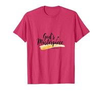 Gods Masterpiece Child of God - Cita de fe inspiradora Camiseta, Hombre, Rojo Jaspeado, S