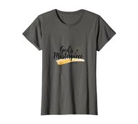 Gods Masterpiece Child of God - Cita de fe inspiradora Camiseta, Mujer, Asfalto, S