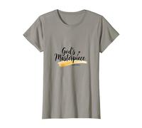 Gods Masterpiece Child of God - Cita de fe inspiradora Camiseta, Mujer, Pizarra, S