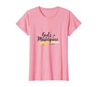 Gods Masterpiece Child of God - Cita de fe inspiradora Camiseta, Mujer, Rosado, S