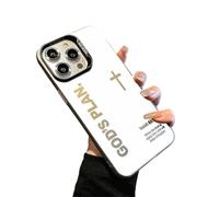 Gods Plan Phone Case-God Has a Plan for You Phone Case God Military-Grade Drop Proof Anti-Shock Cross Pattern Religious Art Fashion Cover-Laser TPU Anti-Drop for iPhone (for iPhone 16 Plus,Black)