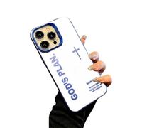 Gods Plan Phone Case-God Has a Plan for You Phone Case God Military-Grade Drop Proof Anti-Shock Cross Pattern Religious Art Fashion Cover-Laser TPU Anti-Drop for iPhone (for iPhone14 Plus,Blue)
