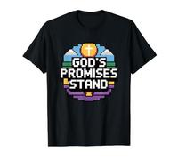 God'S Promise Stands Camiseta gráfica económica, Hombre, Negro, XL