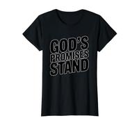 God'S Promise Stands Camiseta gráfica económica, Mujer, Negro, XL