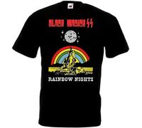 Godsend Black Magick SS Rainbow Nights Black tee Round Neck Unisex Tops Men's 100% Cotton Short-Sleeve T-Shirts L