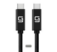 GodSpin Cable Thunderbolt 3 [Certificado] 100W (Compatible con USB-C) Trenzado de Nylon, Tipo C 4k o 5k @ 60hz 1.6ft / 20Gbps Negro