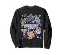 Godzilla Chibi Kaiju Character Collage Hearts & Stars Movie Sudadera