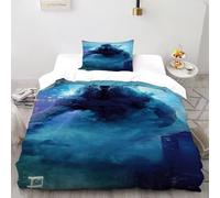 Godzilla City Funda Edredon 2 Piezas con Impresión En 3D Gothic Theme con Funda Almohada Single(135x200cm) 100% Microfibra Ropa De Cama para Niñosy Hombres