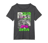 Godzilla Collage Neon Accents Godzilla vs Biollante Movie Camiseta, Mujer Tallas Grandes, Jaspeado Oscuro, 6XL Grande