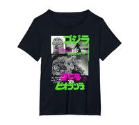 Godzilla Collage Neon Accents Godzilla vs Biollante Movie Camiseta, Mujer Tallas Grandes, Negro, 2XL Grande