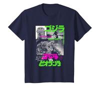 Godzilla Collage Neon Accents Godzilla vs Biollante Movie Camiseta, Niños, Azul Marino, 3 años