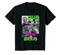 Godzilla Collage Neon Accents Godzilla vs Biollante Movie Camiseta, Niños, Negro, 2 años