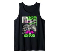 Godzilla Collage Neon Accents Godzilla vs Biollante Movie Camiseta sin Mangas