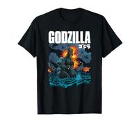 Godzilla Comic Style Ocean Attack with Logo Kaiju Movie Camiseta
