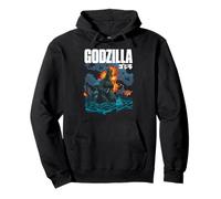 Godzilla Comic Style Ocean Attack with Logo Kaiju Movie Sudadera con Capucha
