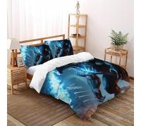 Godzilla Funda De Edredón Monstruo Gigante 3D Microfibra Ropa De Cama 2 Fundas De Almohada para Decoración del Dormitorio Niños Y Hombres King（220x240cm）