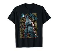 Godzilla Funky Doodles Portrait Colorful Monster Movie Camiseta