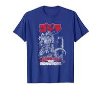 Godzilla Kanji King of The Monsters Kaiju Camiseta, Hombre, Azul Real, S