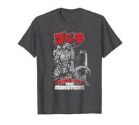 Godzilla Kanji King of The Monsters Kaiju Camiseta, Hombre, Jaspeado Oscuro, XXL
