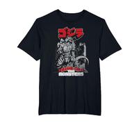 Godzilla Kanji King of The Monsters Kaiju Camiseta, Hombre Tallas Grandes, Negro, 2X Alto