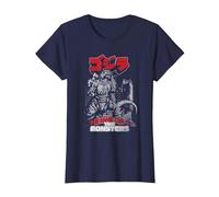 Godzilla Kanji King of The Monsters Kaiju Camiseta, Mujer, Azul Marino, M