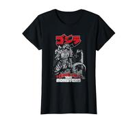 Godzilla Kanji King of The Monsters Kaiju Camiseta, Mujer, Negro, XXL